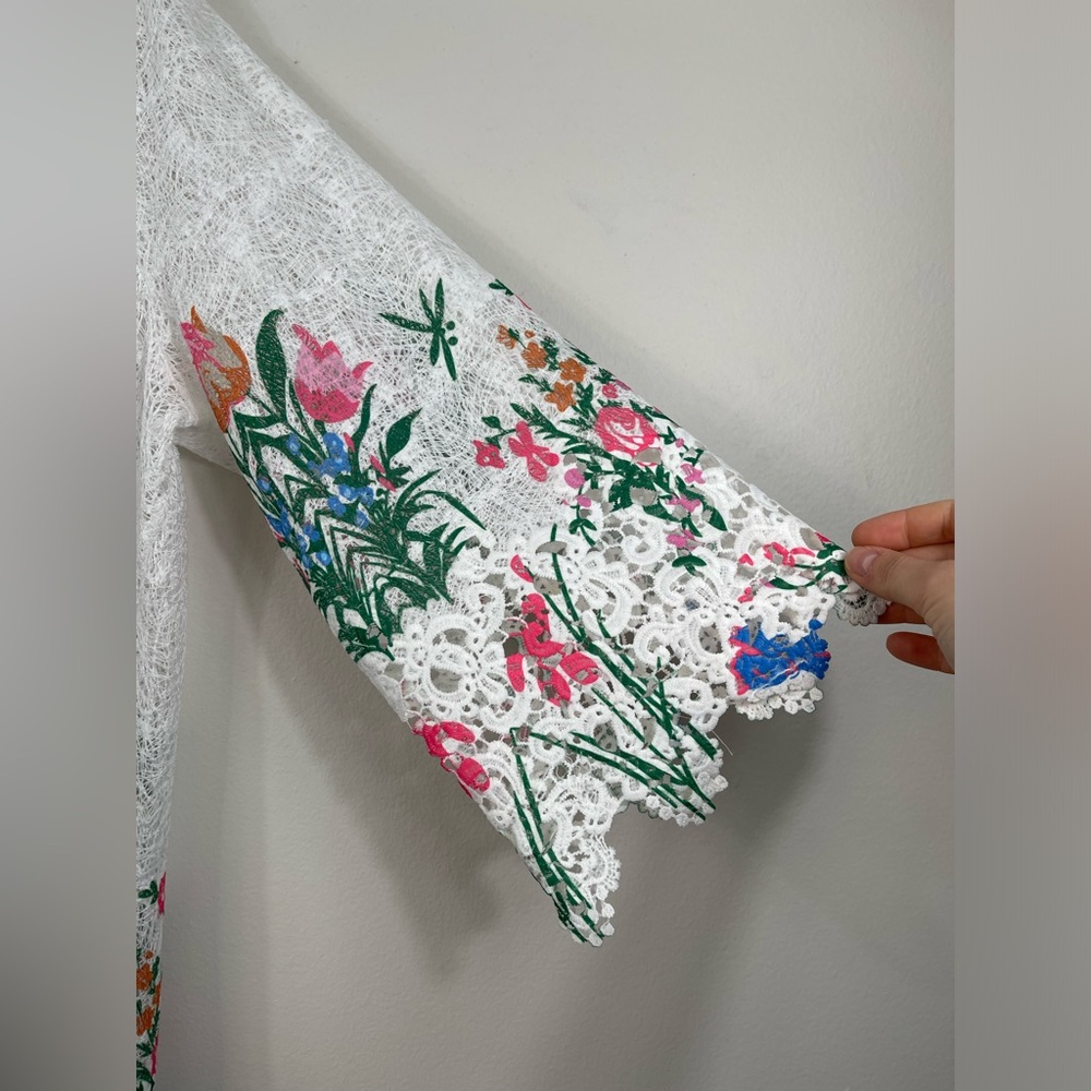 Draper's & Damon's Floral Lace Kimono Cardigan Events Summer Plus Size 2X - Picture 7 of 13